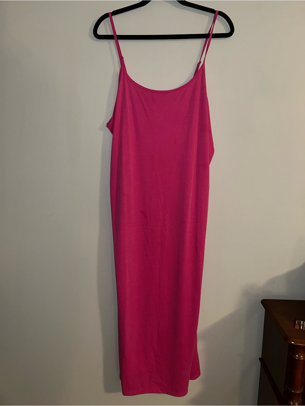 Women’s Hot Pink Slip Dress — Sleeveless Spaghetti Strap